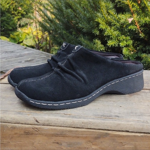 Bass Rachel Black Leather Suede Mules NWOT! Size 7 - Picture 6 of 8